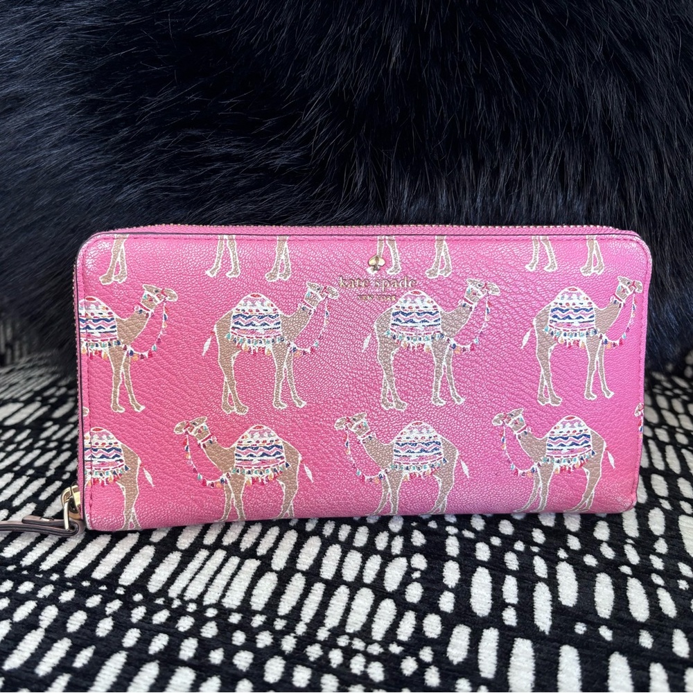Kate Spade Pink Camel Print Wallet